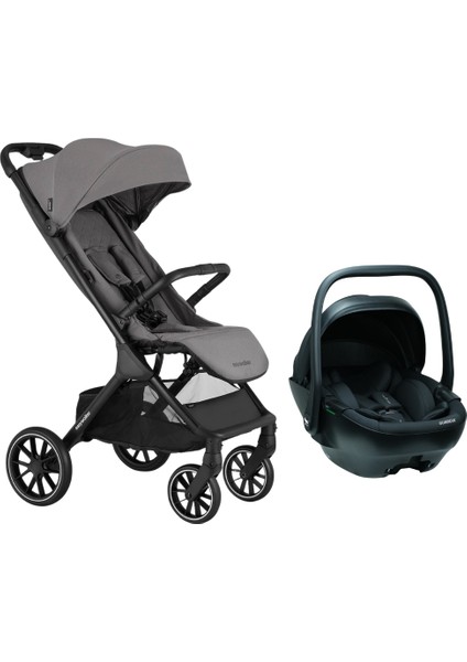 Jackey Xl Bebek Arabası Marble Grey - Merkürbebe Guardix Anne Kucağı Antrasit