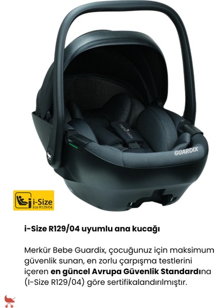 Jackey Xl Bebek Arabası Marble Grey - Merkürbebe Guardix Anne Kucağı Antrasit