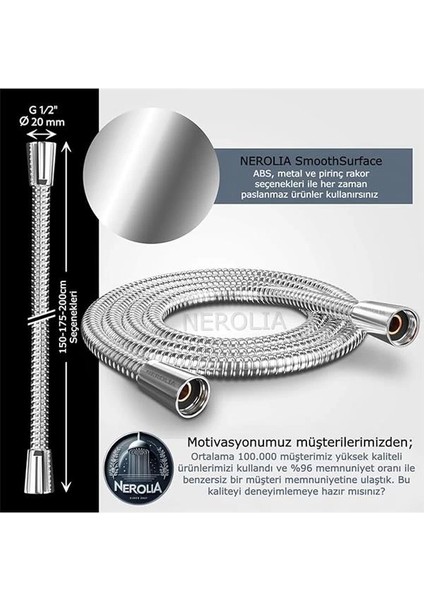 200CM Paslanmaz Çelik Çift Kenetli Uzun Duş Spirali/patlamaya Dayanımlı Banyo Hortumu (Her fiyatları