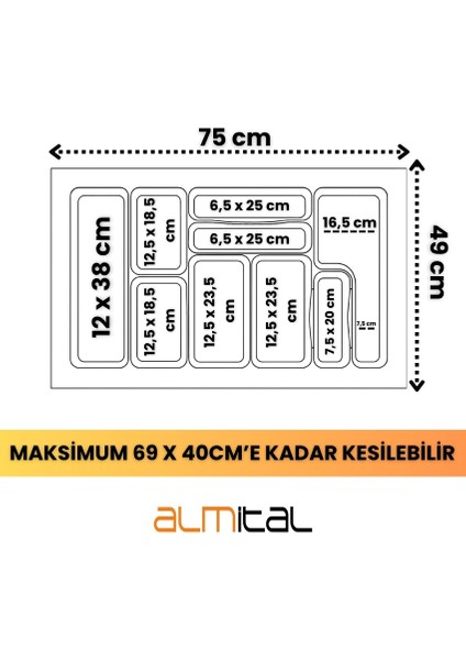 75x49 cm_GRİ ALMİTAL PLASTİK DESENLİ KAŞIKLIK indirimleri