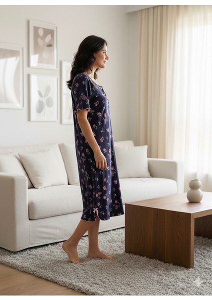 Kadın Çiçek Desenli Gecelik Pijama Takım fiyatları
