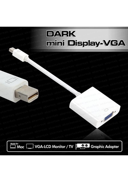 Dark Dk-Hd-Amdpxvga Mini Display To VGA Aktif Dönüştürücü Adaptör