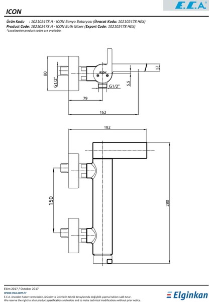 Eca Icon Banyo Bataryası 102102478H modelleri