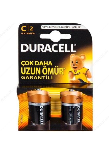 Duracell Alkalin C Orta Boy Pil 2&apos;li Paket