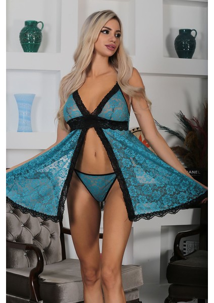 Turkuaz Dantel Gecelik fiyatları