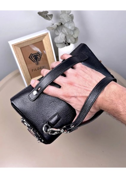 Hakiki Deri Şifreli Fermuarlı Erkek El Çantası 2105