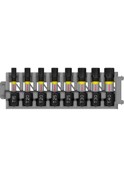 Professional Accessories 8 Parçalı Tornavida Ucu Seti Torx (Impact Control, T Bit - Uzunluk 25