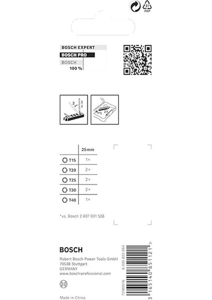 Professional Accessories 8 Parçalı Tornavida Ucu Seti Torx (Impact Control, T Bit - Uzunluk 25 indirimleri