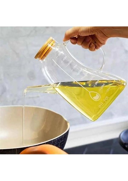 1000ML Bambu Kapaklı Cam Yağlık ve Sirkelik – Dayanıklı ve Şeffaf Sıvı & Mutfak Için Hassas fiyatları