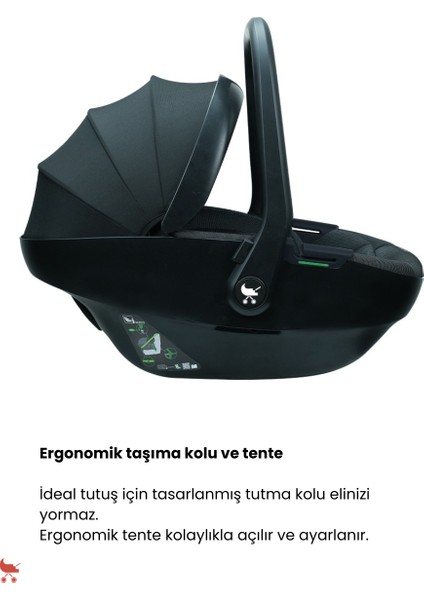 Mını By Easywalker Buggy Snap Travel Sistem Bebek Arabası Oxford Black - Merkürbebe Guardix Anne Kucağı Antrasit