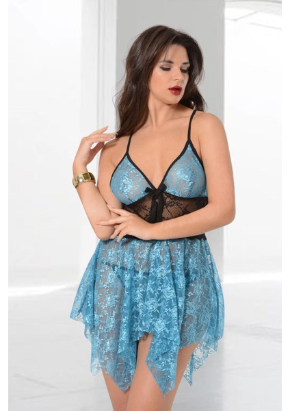 Turkuaz Dantel Gecelik modelleri