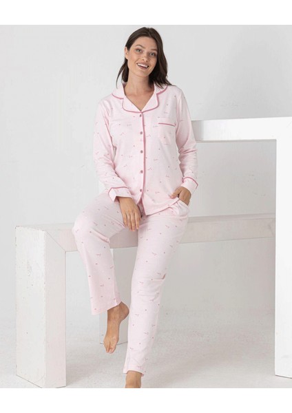 Pamuklu Gömlek Model Pijama Takımı %100 Pamuk