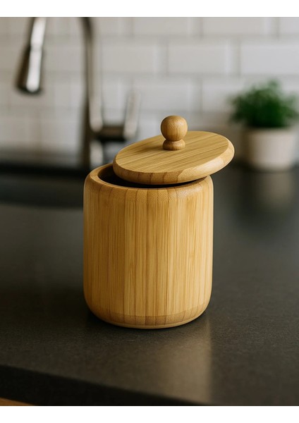 Ahşap & Bambu Orta Boy Kapaklı Şekerlik