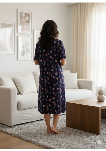 Kadın Çiçek Desenli Gecelik Pijama Takım fırsatları