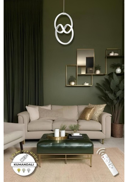 Eva White Kumandalı 3 Renk Modern Sarkıt LED Avize modelleri