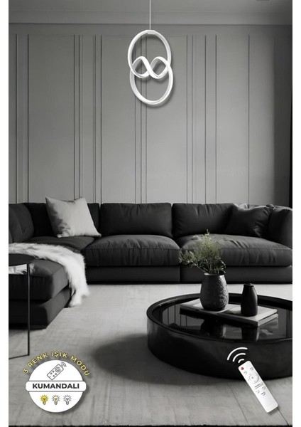 Eva White Kumandalı 3 Renk Modern Sarkıt LED Avize fırsatları