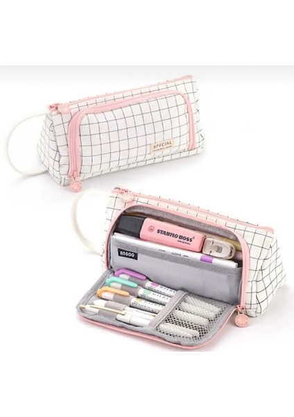 Special Çok Fonksiyonlu Geniş Kapasiteli Kanvas Kalemlik, Makyaj Çantası, Kalem Kutusu