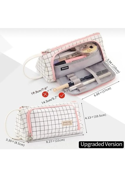 Special Çok Fonksiyonlu Geniş Kapasiteli Kanvas Kalemlik, Makyaj Çantası, Kalem Kutusu indirimleri