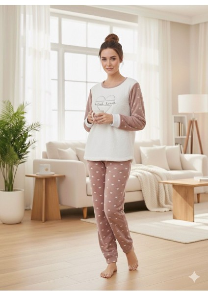 Kadın Kalp Detaylı Pijama Takımı