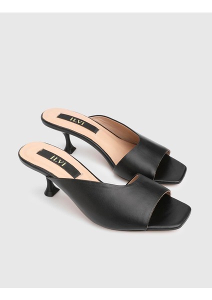 Jezebel Hakiki Deri Siyah Kadın Topuklu Terlik fiyatları