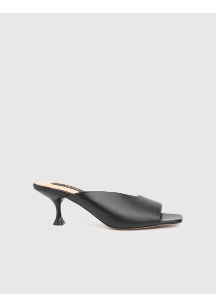 Jezebel Hakiki Deri Siyah Kadın Topuklu Terlik modelleri