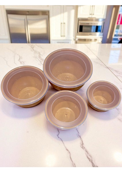 4’lü Kapaklı Plastik Saklama Kabı Seti – Mutfak Gıda Saklama Kutusu