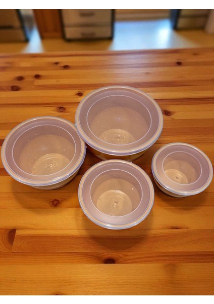 4’lü Kapaklı Plastik Saklama Kabı Seti – Mutfak Gıda Saklama Kutusu fırsatları