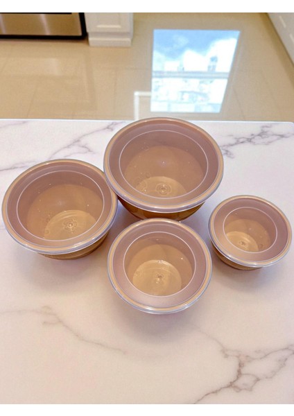 4’lü Kapaklı Plastik Saklama Kabı Seti – Mutfak Gıda Saklama Kutusu