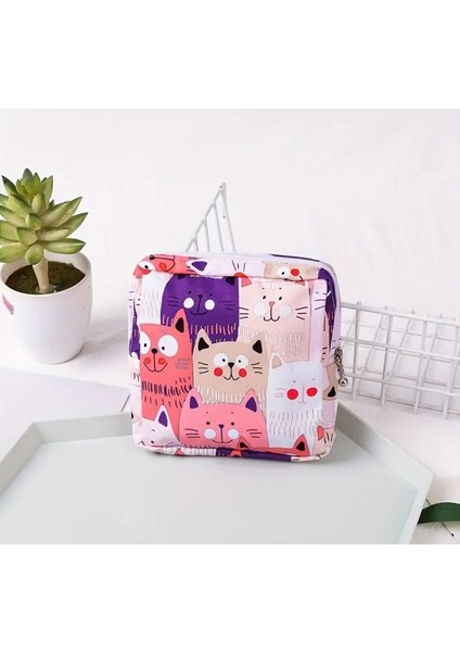 Çok Amaçlı Ped Çantası, Makyaj Çantası, Kozmetik Çantası, Toka Çantası