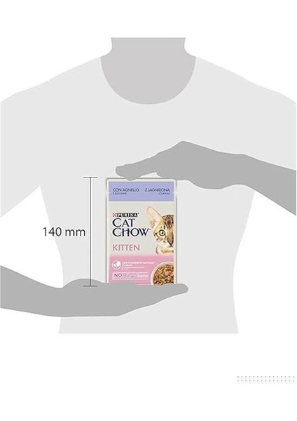 Cat Chow Kitten Kuzu Etli Yavru Kediler Için Yaş Kedi Maması 85 G Pouch