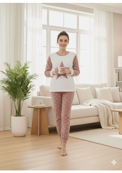 Kadın Yıldız Detaylı Polar Pijama Takım fırsatları