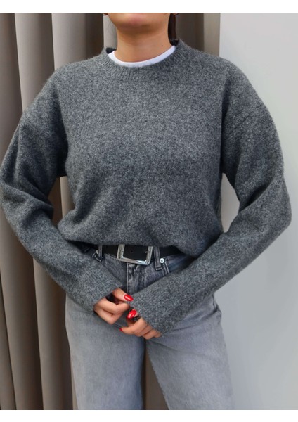 Bisiklet Yaka Yumuşak Dokulu Oversize Kazak modelleri