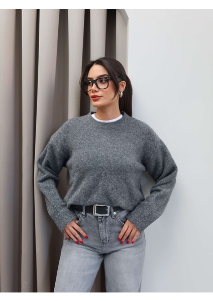 Bisiklet Yaka Yumuşak Dokulu Oversize Kazak fırsatları