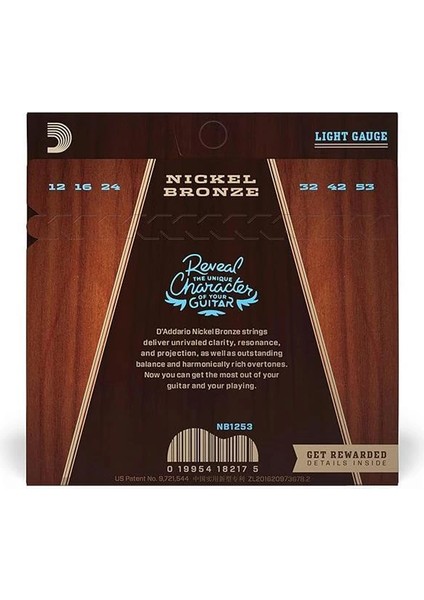 D'addario NB1253 Nikel Bronz Akustik Gitar Teli (12-53) fiyatları