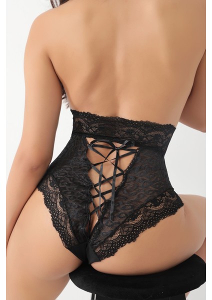 Siyah Dantelli Yüksek Bel Külot VENÜS-K1013