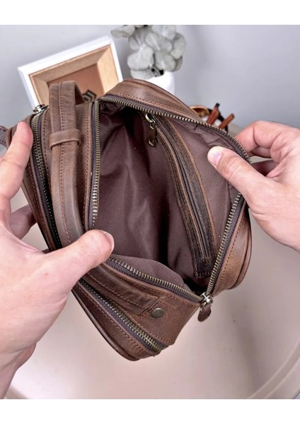 Büyük Erkek El Çantası Hakiki Deri Fındık Renk 2104 indirimleri