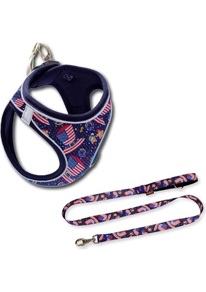 Air Mesh 2'li Bundle Set Kedi Köpek Göğüs Tasması + Köpek Gezdirme Tasması/kayışı (Dizayn, Xs)