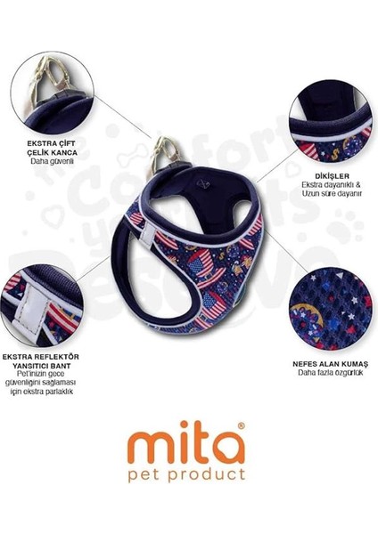 Air Mesh 2'li Bundle Set Kedi Köpek Göğüs Tasması + Köpek Gezdirme Tasması/kayışı (Dizayn, Xs) fiyatları