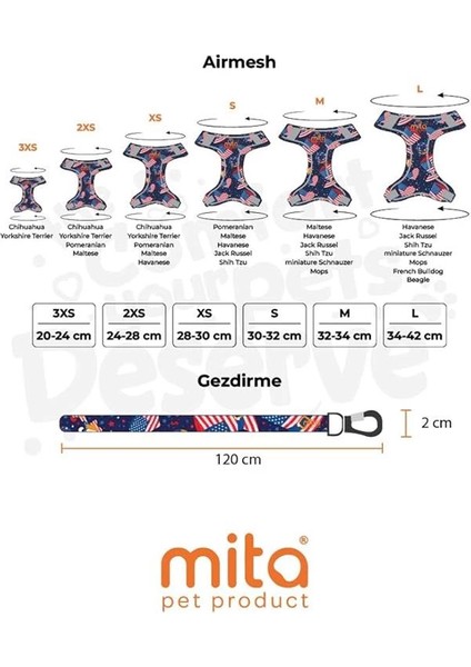 Air Mesh 2'li Bundle Set Kedi Köpek Göğüs Tasması + Köpek Gezdirme Tasması/kayışı (Dizayn, Xs) indirimleri