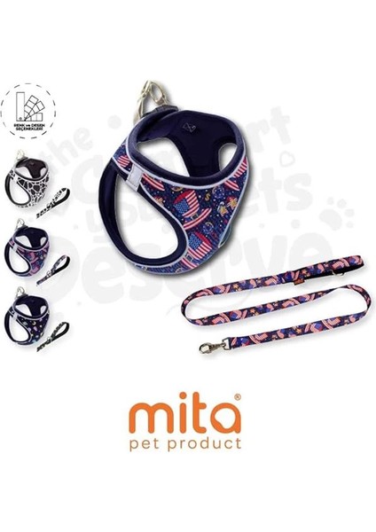 Air Mesh 2'li Bundle Set Kedi Köpek Göğüs Tasması + Köpek Gezdirme Tasması/kayışı (Dizayn, Xs)