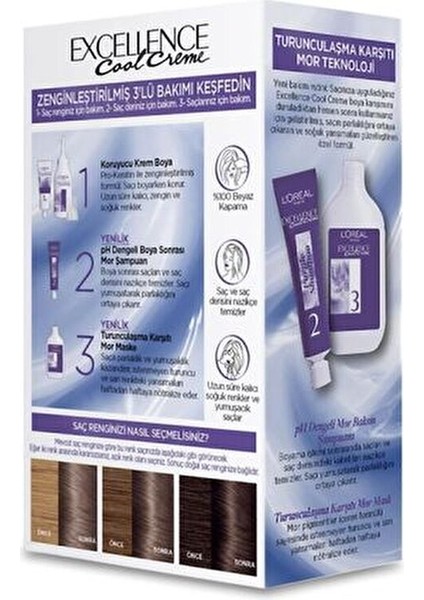 Loreal Paris Excellence Cool Creme Saç Boyası 7.11 X3'lü Set