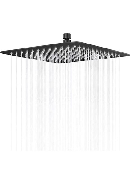 Tepe Duş Başlığı Kare Slim 304 Metal 20X20 cm KTD101 (Mat Siyah)
