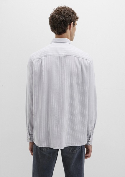Çizgili Gri Gömlek 0211709-91016 indirimleri