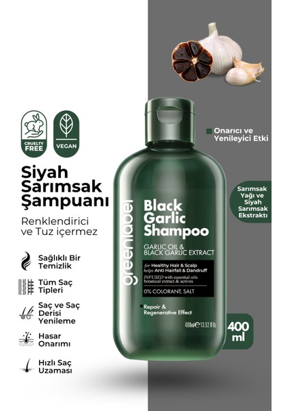 Siyah Sarımsak Özlü Parabensiz Tuzsuz Dökülme Ve Kepek Karşıtı Şampuan 400ml fiyatları