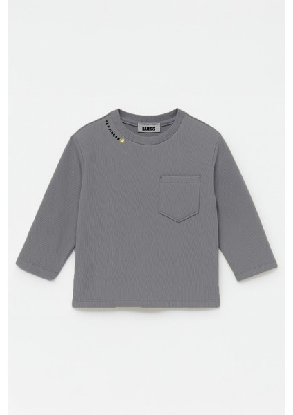 Unisex Çocuk Happiness Nakışlı Cepli Fitilli Kaşkorse Tişört fiyatları