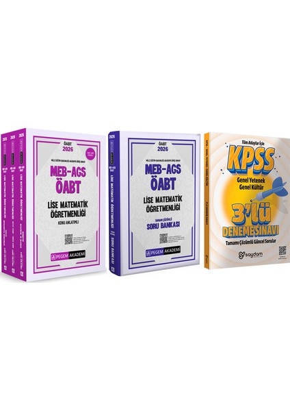 2026 Meb Ags Öabt Lise Matematik Öğretmenliği Konu Anlatımlı 3 Kitap-Çözümlü Soru Bankası