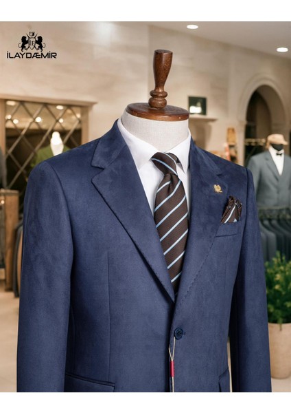 Italyan Kesim Özel Tasarım Blazer Erkek Süet Ceket Lacivert fiyatları