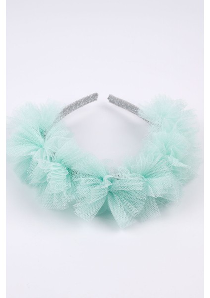 Mint Tül Detaylı Simli Kız Çocuk Taç fırsatları