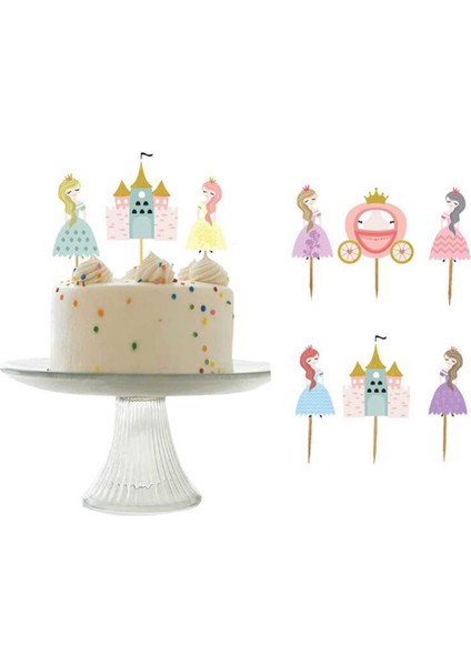 Çok Renkli Şato ve Prenses Figürlü 10'lu Kürdan Set indirimleri