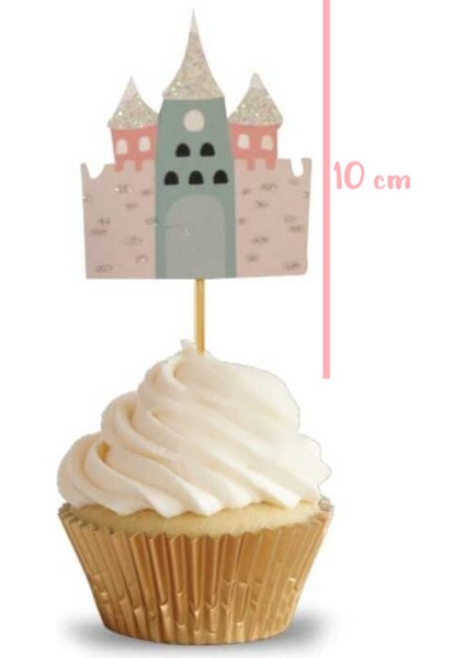 Çok Renkli Şato ve Prenses Figürlü 10'lu Kürdan Set